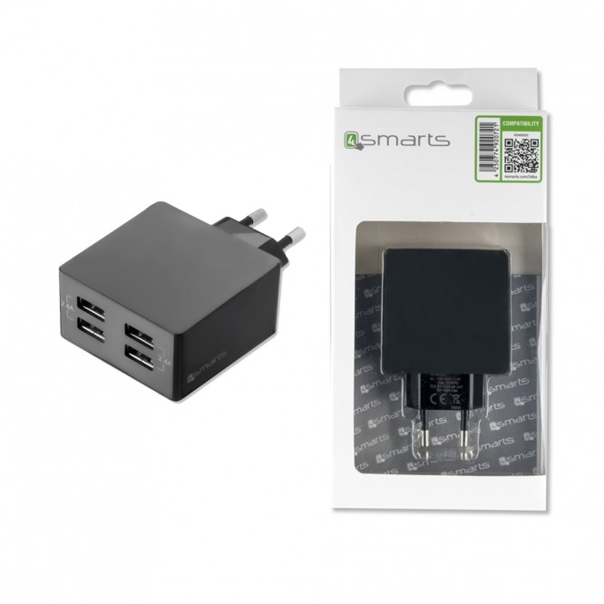 4Smarts PowerPlug 4 Porte Usb 24W per ricaricare Smartphone e Tablet