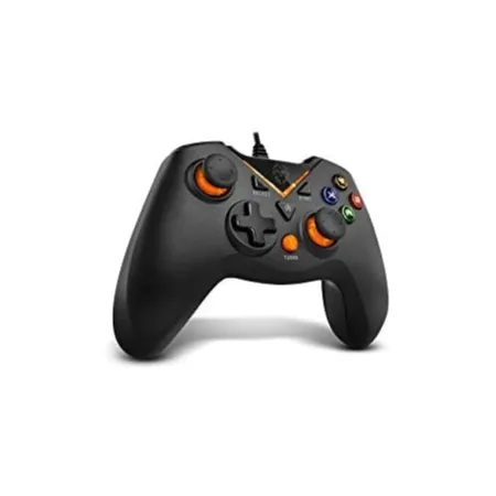 Krom Key Controller / Gamepad USB 12 pulsanti Retroilluminato Vibrazione - Compatibile con PC, PS3 e Android - Cavo 1,80 m - Colore nero