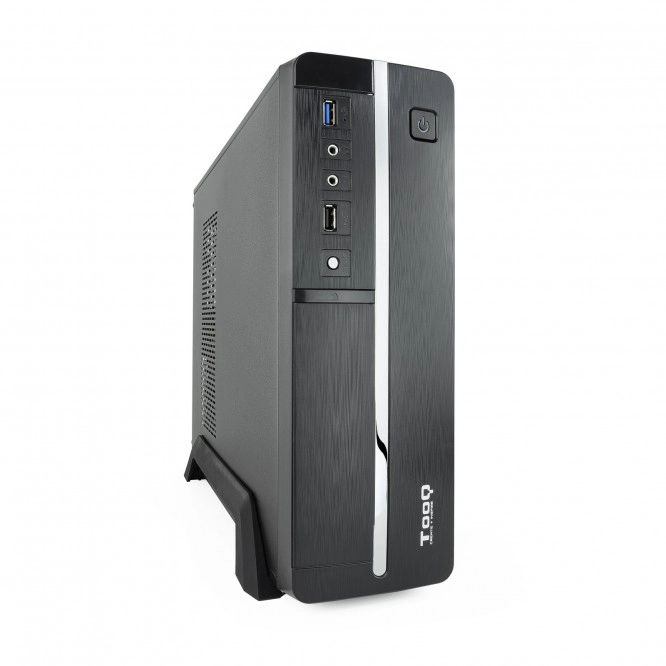 Cabinet Tooq Micro ATX Mini ITX Slim 500W - 1x HDD3.5 + 1x SDD2.5 + 1x HDD5.25 - USB-2.0, USB 3.0, mic