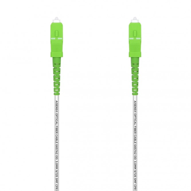 Cavo a fibra ottica Aisens G657A2 3.0 9/125 SMF Simplex CPR Dca LSZH - SC/APC-SC/APC - 1.0M - Colore bianco