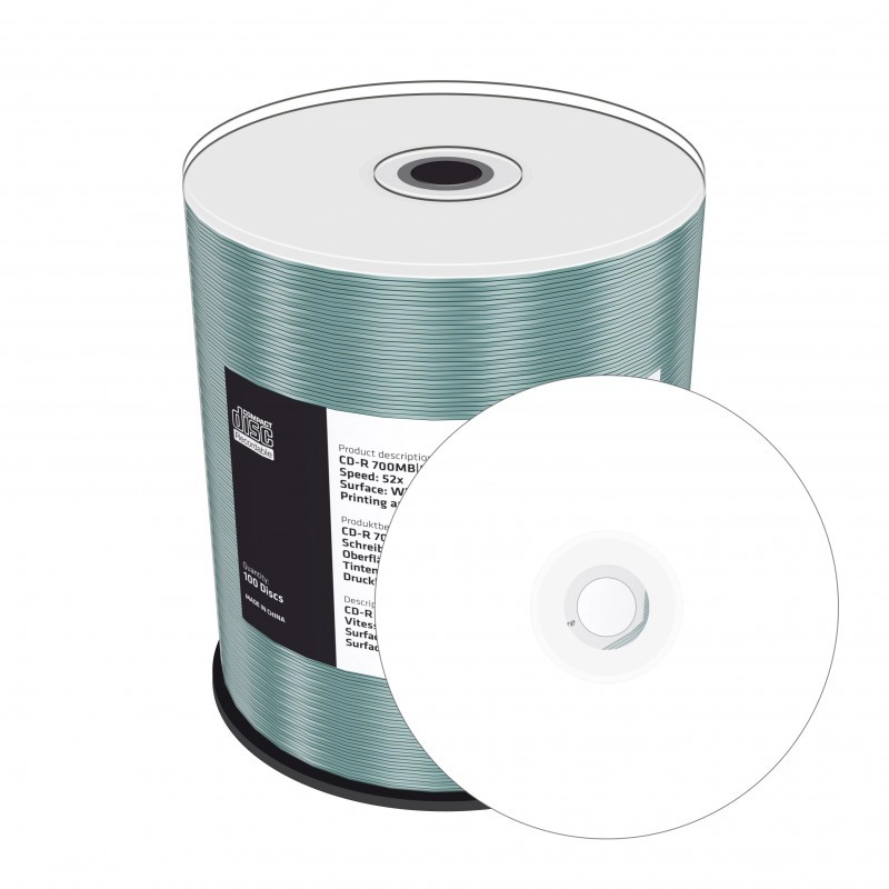 100 CD-R MEDIARANGE 52x 80min/700MB Inkjet Fullsurface - Printable