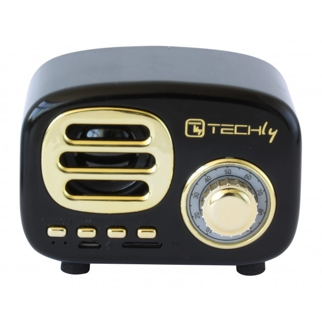 Speaker Bluetooth Wireless Design Radio Classico nero ICASBL12BKT