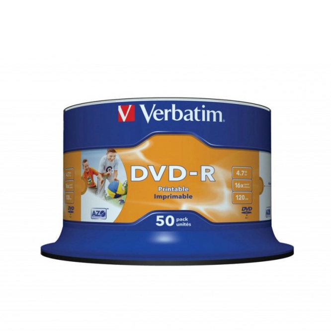 50 CD-R Verbatim 52x Printable AZO Full Printable
