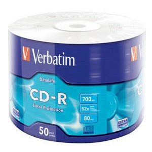 50 CD-R VERBATIM 700MB 52x extra protection in wrap 43787